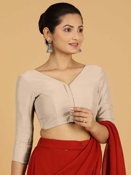 Binks - Alia X Rozaana Beige Stitched Blouse