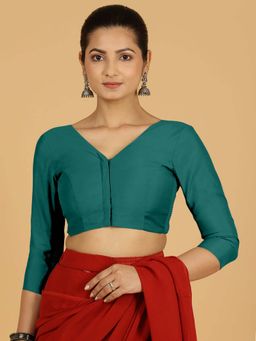 Binks - Alia X Rozaana Peacock Green Stitched Blouse