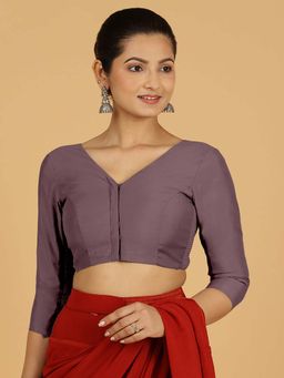 Binks - Alia X Rozaana Mauve Stitched Blouse