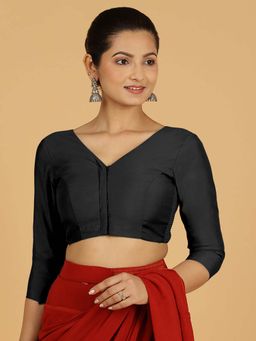 Binks - Alia X Rozaana Raven Black Stitched Blouse