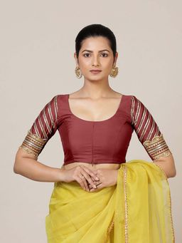 Binks - Anisha Elbow Sleeves Red Stitched Blouse
