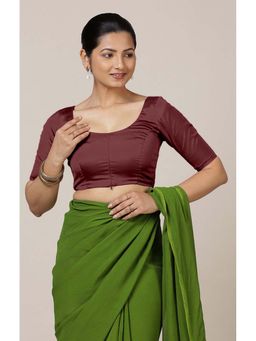 Binks - Anisha X Rozaana Elbow Sleeves Burgundy Stitched Blouse