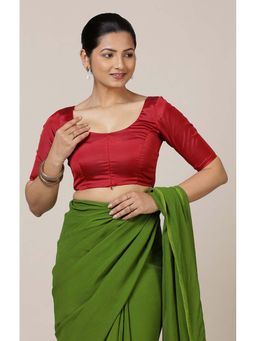 Binks - Anisha X Rozaana Elbow Sleeves Red Stitched Blouse