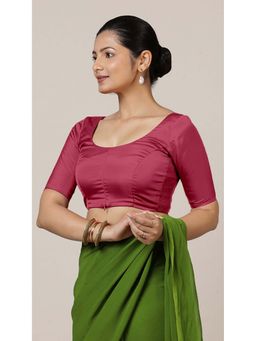 Binks - Anisha X Rozaana Elbow Sleeves Rani Pink Stitched Blouse