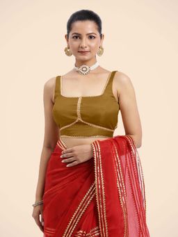 Binks - Arya X Tyohaar Mustard Sleeveless FlexiFit Stitched Blouse