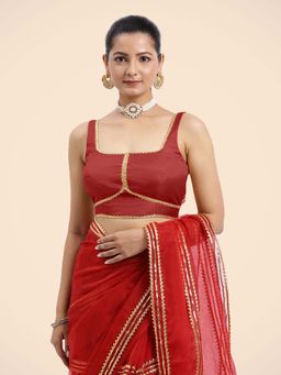 Binks - Arya X Tyohaar Red Sleeveless FlexiFit Stitched Blouse