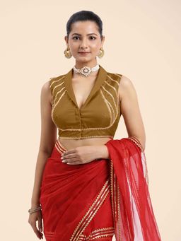 Binks - Avni x Tyohaar Mustard Sleeveless FlexiFit Stitched Blouse