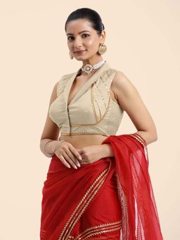 Binks - Avni x Tyohaar Cream Sleeveless FlexiFit Stitched Blouse