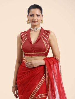 Binks - Avni x Tyohaar Red Sleeveless FlexiFit Stitched Blouse