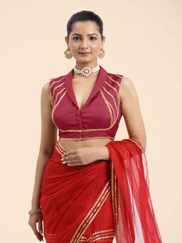 Binks - Avni x Tyohaar Pink Sleeveless FlexiFit Stitched Blouse