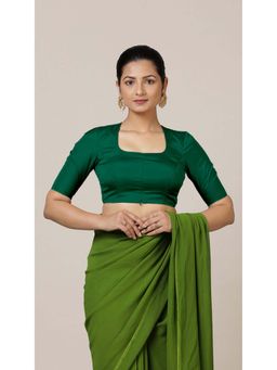 Binks - Aziza X Rozaana Elbow Sleeves Bottle Green Stitched Blouse