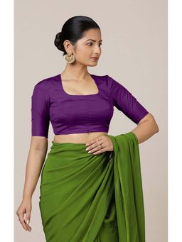 Binks - Aziza X Rozaana Elbow Sleeves Purple Stitched Blouse