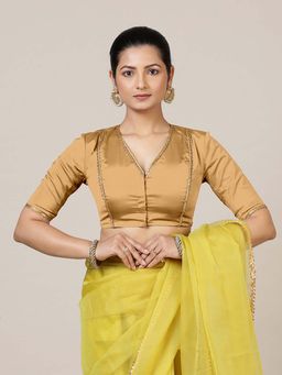 Binks - Begum Elbow Sleeves Gold Stitched Blouse