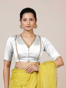 Binks - Begum Elbow Sleeves White Stitched Blouse