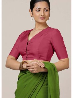 Binks - Begum X Rozaana Elbow Sleeves Rani Pink Stitched Blouse