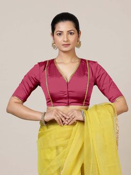 Binks - Begum Elbow Sleeves Rani Pink Stitched Blouse