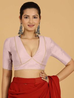 Binks - Erum X Rozaana Elbow Sleeves Lavender Stitched Blouse