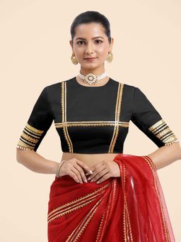 Binks - Farheen X Tyohaar Black Embellished Elbow Sleeves FlexiFit Stitched Blouse