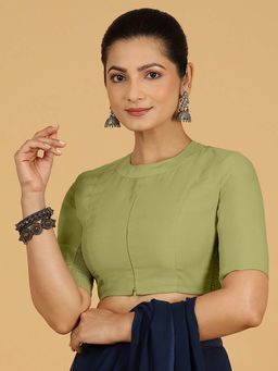 Binks - Farida X Rozaana Regular Sleeves Pista Green Stitched Blouse