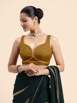 Binks - Ishika X Tyohaar Mustard Sleeveless FlexiFit Stitched Blouse