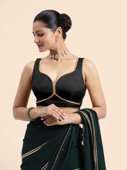 Binks - Ishika X Tyohaar Black Sleeveless FlexiFit Stitched Blouse