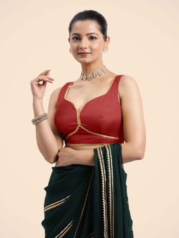 Binks - Ishika X Tyohaar Red Sleeveless FlexiFit Stitched Blouse