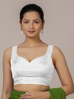 Binks - Ishika X Rozaana White Sleeveless FlexiFit Stitched Blouse