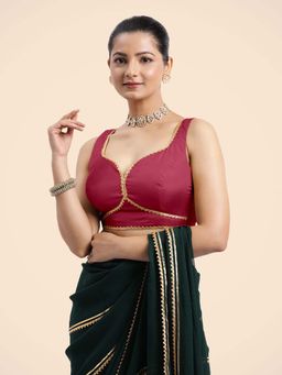 Binks - Ishika X Tyohaar Pink Sleeveless FlexiFit Stitched Blouse