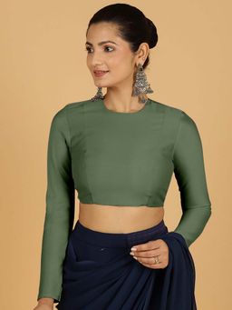Binks - Jaya X Rozaana Hunter Green Stitched Blouse