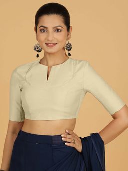 Binks - Karishma X Rozaana Elbow Sleeves Ivory Stitched Blouse