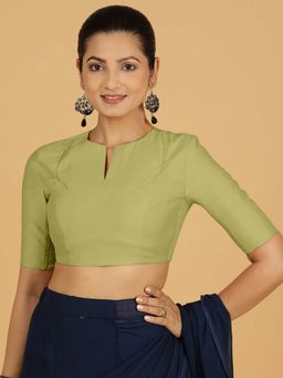 Binks - Karishma X Rozaana Elbow Sleeves Pista Green Stitched Blouse