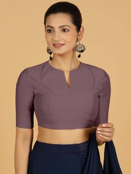 Binks - Karishma X Rozaana Elbow Sleeves Mauve Stitched Blouse