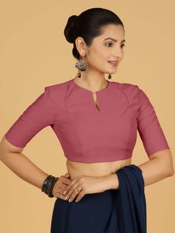 Binks - Karishma X Rozaana Elbow Sleeves Rose Pink Stitched Blouse