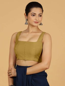 Binks - Kasturi X Rozaana Sleeveless Dijon Mustard Stitched Blouse