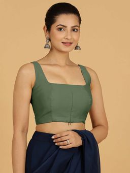 Binks - Kasturi X Rozaana Sleeveless Hunter Green Stitched Blouse