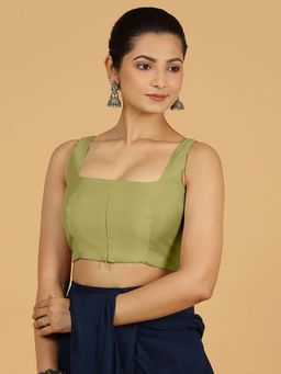 Binks - Kasturi X Rozaana Sleeveless Pista Green Stitched Blouse