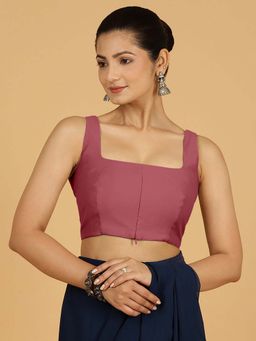 Binks - Kasturi X Rozaana Sleeveless Rose Pink Stitched Blouse