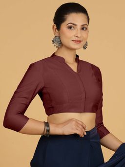 Binks - Maya X Rozaana Deep Maroon Stitched Blouse