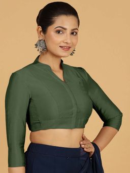 Binks - Maya X Rozaana Pine Green Stitched Blouse