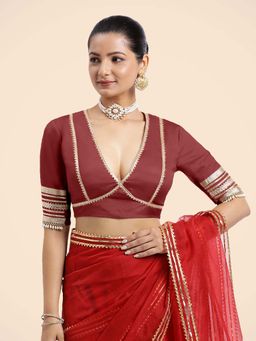 Binks - Nafeeza X Tyohaar Maroon Embellished Stitched Blouse