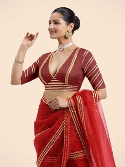 Binks - Navya X Tyohaar Auburn Rust Stitched Blouse