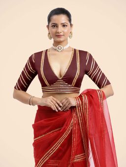 Binks - Navya X Tyohaar Burgundy Stitched Blouse