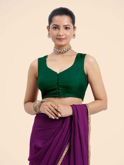 Binks - Nazia X Rozaana Green Sleeveless FlexiFit Stitched Blouse