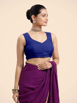 Binks - Nazia X Rozaana Blue Sleeveless FlexiFit Stitched Blouse