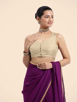 Binks - Nazia X Rozaana Cream Sleeveless FlexiFit Stitched Blouse