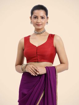 Binks - Nazia X Rozaana Red Sleeveless FlexiFit Stitched Blouse