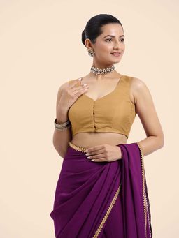 Binks - Nazia X Rozaana Gold Sleeveless FlexiFit Stitched Blouse