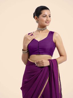 Binks - Nazia X Rozaana Purple Sleeveless FlexiFit Stitched Blouse