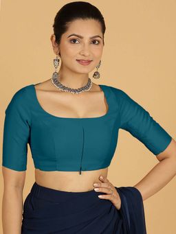 Binks - Nidhi X Rozaana Elbow Sleeves Crystal Teal Stitched Blouse