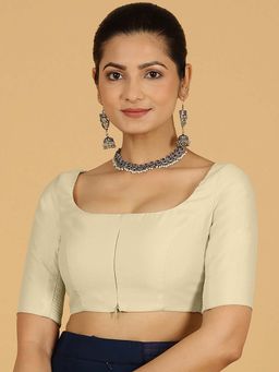Binks - Nidhi X Rozaana Elbow Sleeves Ivory Stitched Blouse